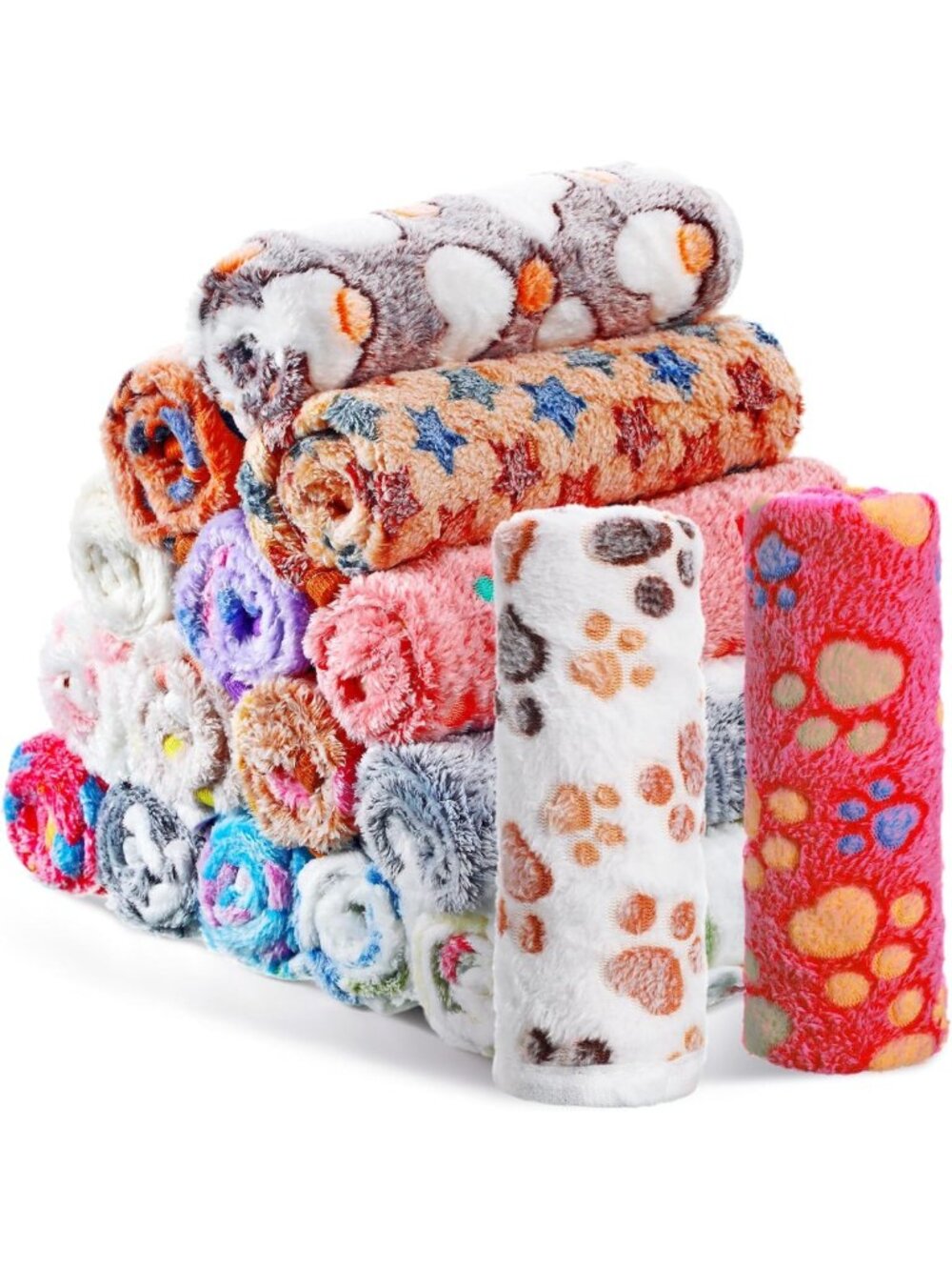 Cozy 18-Piece Fleece Puppy Blanket Set for Dogs & Cats, 41x30 Inches, Soft